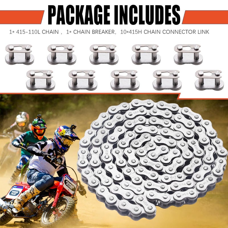 MRELC 415H-110L Chain +Chain Breaker fit for 49cc 60cc 66cc 80cc 2-Stroke Engine Motor Motorized Bicycle Bike Heavy Duty Chain High Power Racing Parts - Image 5